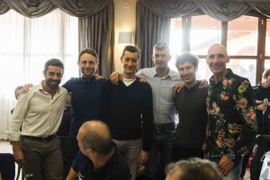 Gli atleti che nel 2018 beneficeranno della bici Rodman: Enrico Barotti, Marco Flamigni, Gianluca Pautrie, Fabio Scaglia, Mirko Ziggiotti, insieme a Paolo Savoldelli. 